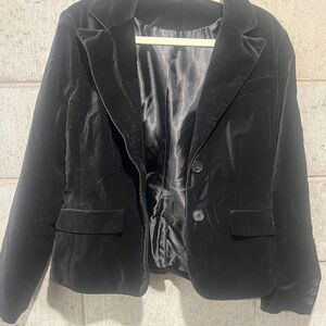 Ann Taylor Elegant Black Velvet Blazer